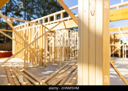 New home under construction, selective focus for background Stock Photo