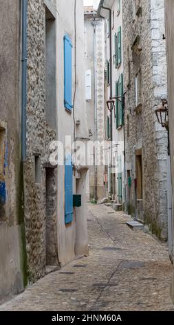 Sauve, medieval village in France, view of typical street and houses Stock Photo