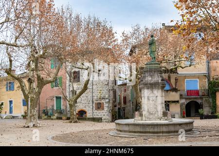 Sauve, medieval village in France, view of typical street and houses Stock Photo