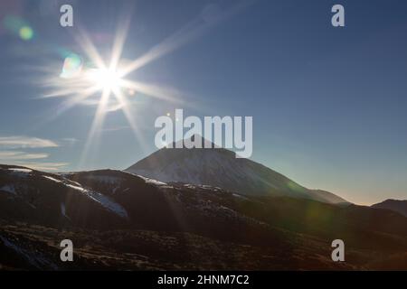 Sunset over Mount Teide, Tenerife, Canary Islands Stock Photo