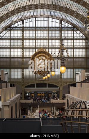 Golden clock of the museum D'Orsay in Paris, France. Stock Photo