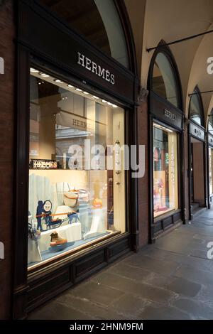 Hermes brand shop in Bologna, Italy Stock Photo