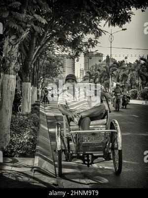 27th of May 2016, Vietnam, Nha-Trang, rickshaw on street Stock Photo