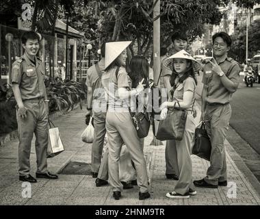 27th of May 2016, Vietnam, Nha-Trang, students on street Stock Photo