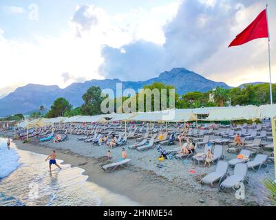 Beach on the Mediterranean coast in town Goynuk near Kemer, Antalia riviera Stock Photo