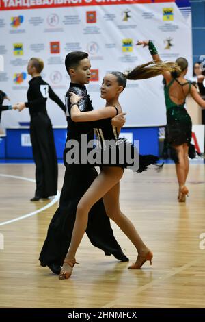 Orenburg, Russia - November 02-03, 2019: Girl and boy dancing Stock Photo