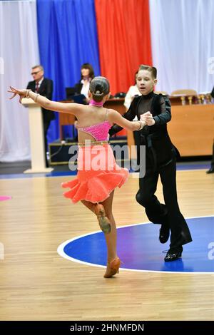 Orenburg, Russia - November 02-03, 2019: Girl and boy dancing Stock Photo