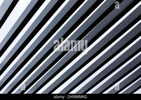 Abstract lines in black and whit. Light and shadows lines. Black and white photo of architectural lines, diagonal, mockup. Nobody, selective focus. Stock Photo