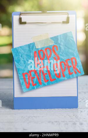 Writing displaying text Apps Developer, Word Written on Graphic artist Software Programmer and Analyst Experts Outdoor Coffee And Refresment Shop Idea Stock Photo
