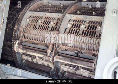 Rotor combine harvester. Detail of combine harvester. Stock Photo