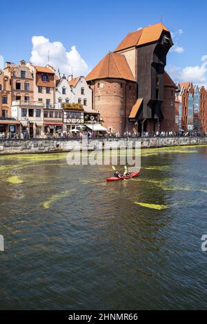 The largest medieval port Crane in Gdansk, Poland. Stock Photo