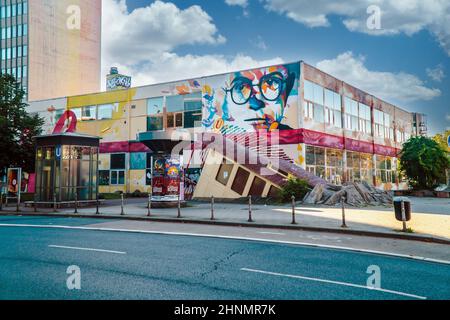 Subway Station Bockenheimer Warte in Frankfurt Stock Photo