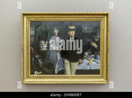 Luncheon in the Studio painting by Édouard Manet. Stock Photo