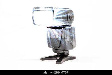Unbranded external flash unit for DSLR camera Stock Photo