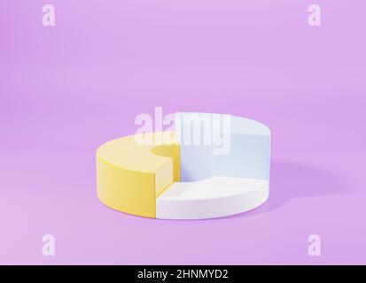 Donut chart graph growth diagram Infographics elements analysis on pink ...
