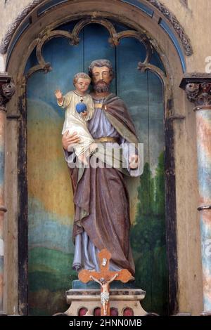 Altar of St. Joseph in the Chapel of St. Anthony Padua in Blaskovec, Croatia Stock Photo