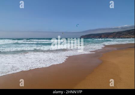 kitesurf at Guincho beach Stock Photo