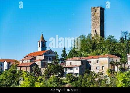 View of the village of Castelletto d'Erro, near Acqui Terme, in Piedmont, Italy Stock Photo