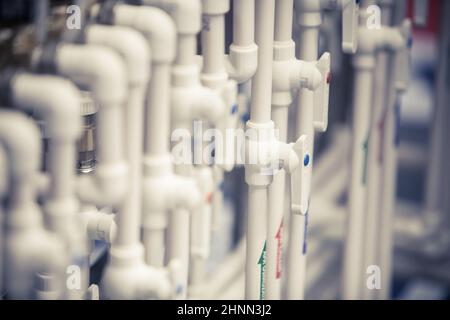 Various PVC pipes and fittings Stock Photo