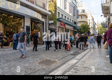 Ermou street in Athens, Greece Stock Photo