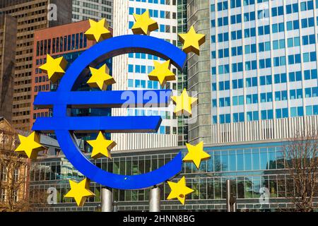 Euro sign in Frankfurt Stock Photo