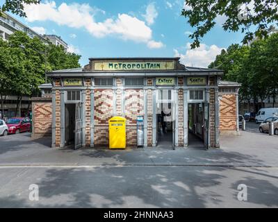 entrance to metro in Paris in art nouveau style Stock Photo