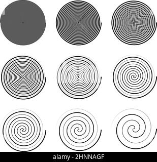 Spiral, swirl, twirl and whirl design elements. Vector - stock vector illustration, clip-art graphics Stock Vector
