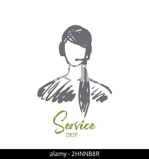 Helpline, operator, hotline concept sketch. Online business consulting ...