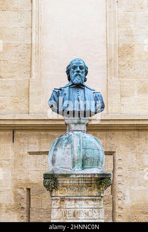 Nicolas-Claude Fabri de Peiresc (1 December 1580 – 24 June 1637), was a French astronomer, antiquary and savant. His statue is in the University Square, Aix-en-Provence Stock Photo