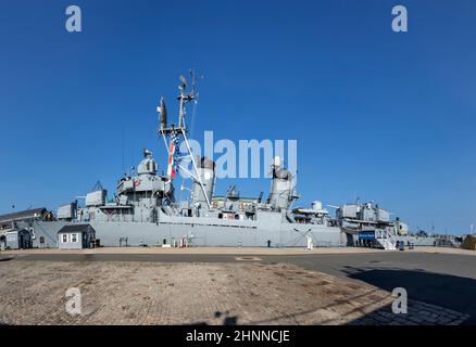 USS Cassin Young destroyer ship in Boston, Massachusetts, USA Stock Photo