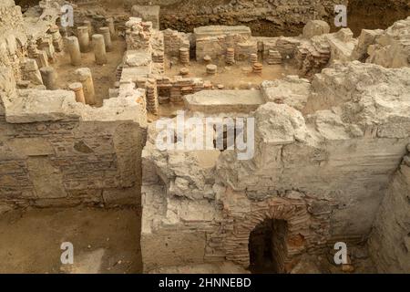 Roman baths archaeological site in Athens Stock Photo