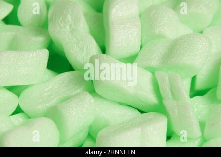 Air bags for packaging. Delivery from the online store in a box Styrofoam granular packaging filler for parcels, Protective Packaging . Stock Photo