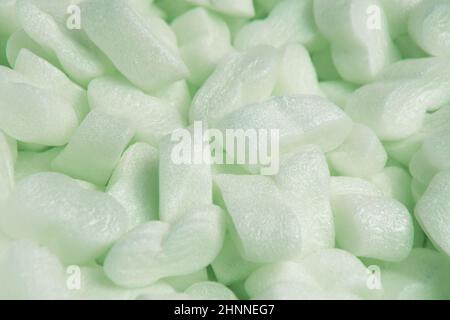 Air bags for packaging. Delivery from the online store in a box Styrofoam granular packaging filler for parcels, Protective Packaging . Stock Photo