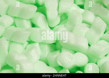 Air bags for packaging. Delivery from the online store in a box Styrofoam granular packaging filler for parcels, Protective Packaging . Stock Photo