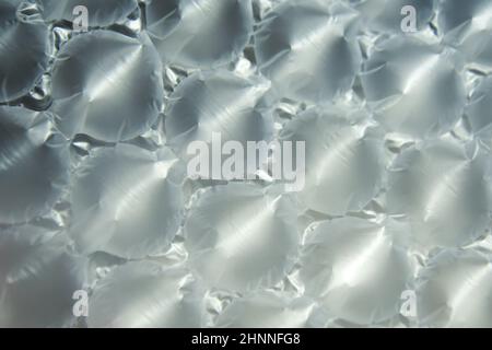 Air bags for packaging. Delivery from the online store in a box is well-packed, plastic pillows, plastic with air to protect products inside the air b Stock Photo