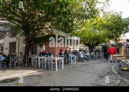 typical open-air trattorias in Athens, Greece