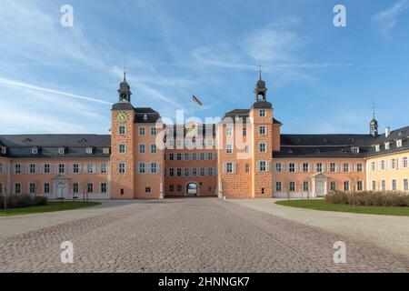 Palace entrance at  Schwetzingen Palace gardens. It is the largest palace garden in Germany Stock Photo