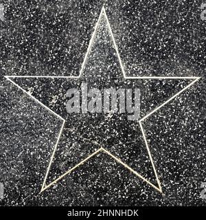 closeup of empty Star on the Hollywood Walk of Fame Stock Photo