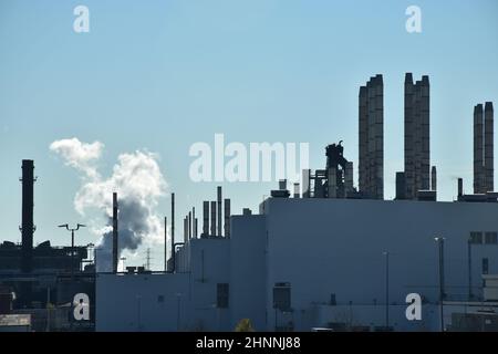 Exterior of part of the Ford River Rouge Complex, a Ford Motor Company automobile factory complex located in Dearborn, Michigan, USA. Stock Photo