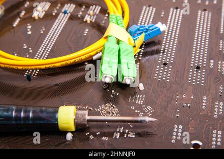 fiber optic patch cord Stock Photo