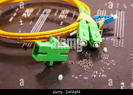 fiber optic patch cord Stock Photo