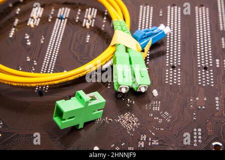 fiber optic patch cord Stock Photo