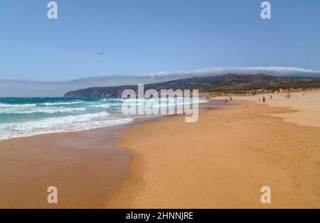 kitesurf at Guincho beach Stock Photo