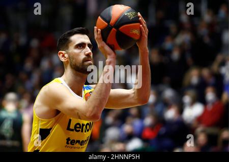 Granada, Spain. 17th Feb, 2022. 17th February 2022; Palace Municipal of Deportes; Granada; Andalucia; Spain; Liga Endesa ACB; Quarter Finals; Copa del Rey; Joventut vs Lenovo Tenerife; Joan Sastre (Tenerife) 900/Cordon Press Credit: CORDON PRESS/Alamy Live News Stock Photo