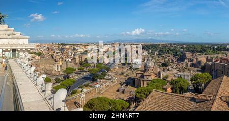 Viewing Platform Rome people enjoy the spectacular view to skyline of Rome from platform of ...