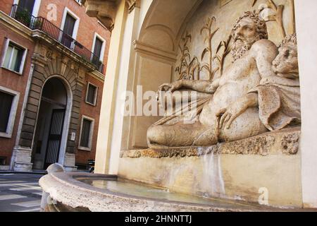 Rome, Italy-December 28 2018 : The Quattro Fontane and the River Arno in Rome, Italy. Stock Photo