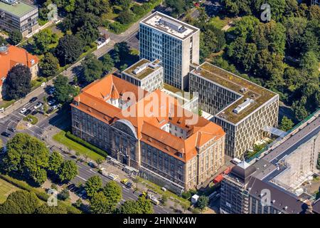 Aerial view, Düsseldorf Higher Regional Court in the Pempelfort district of Düsseldorf, Rhineland, North Rhine-Westphalia, Germany, Luftbild, Oberland Stock Photo