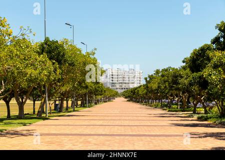 Entrance or path to Green Point Park in Cape Town. Stock Photo