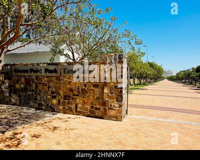 Entrance path to Green Point Park, Cape Town, East Gate. Stock Photo