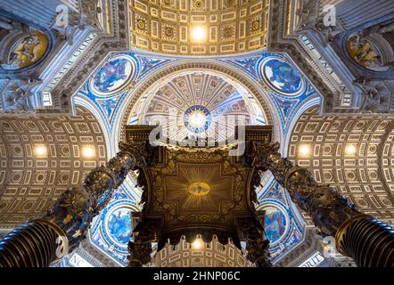 Saint Peter in Rome: Cupola Decoration Stock Photo